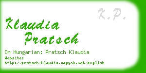 klaudia pratsch business card